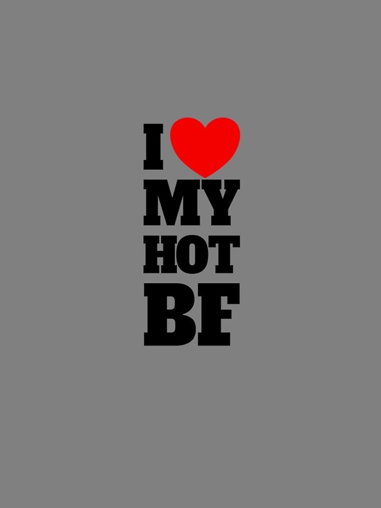 Aperçu 4 sur 4. Coque iPhone avec l'œuvre I Love My Hot BF Red Heart I Love My Hot Boyfriend Gear créée et vendue par DynamicDesign.