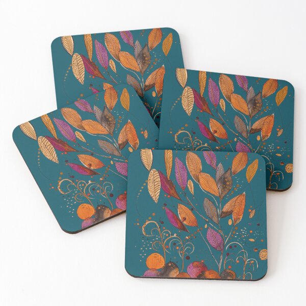 Item preview, Rocks and Leaves Teal designed and sold by Debrafarrellart.