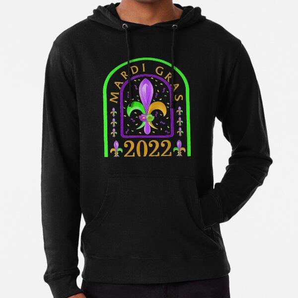 Mardi Gras 2022 New Orleans NOLA Fat Tuesday Costume Lightweight Hoodie
