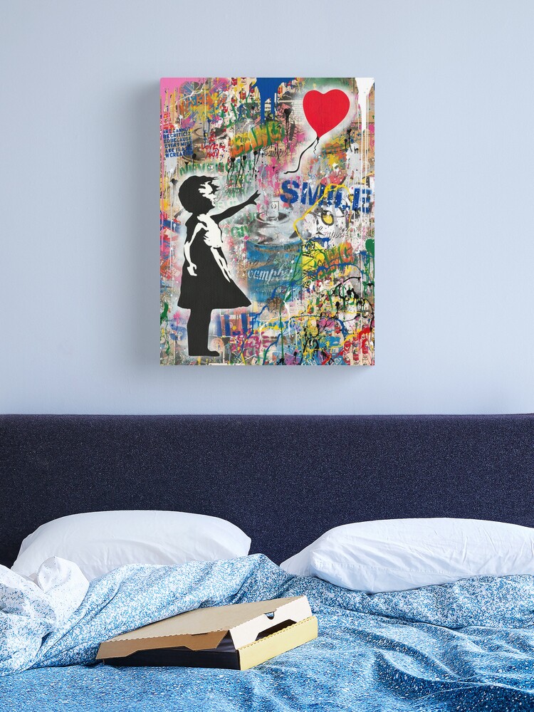 Balloon Dog Neon Canvas Prints, Street Style Home Decor, Banksy Graffiti  Artwork 