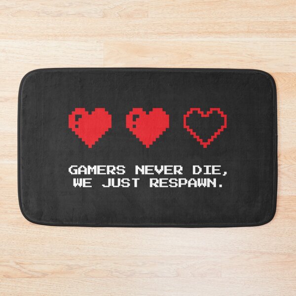 Item preview, Gamers Never Die, We Just Respawn (Black) designed and sold by Avesix-.