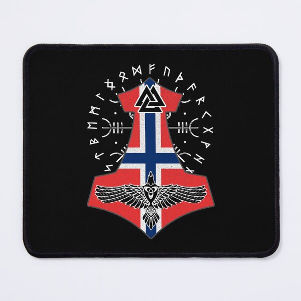 Item preview, Viking Norwegian Flag Viking Thor Runes Norwegian Vikings designed and sold by Bommer20.