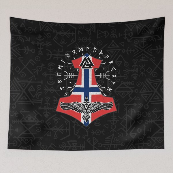 Item preview, Viking Norwegian Flag Viking Thor Runes Norwegian Vikings designed and sold by Bommer20.