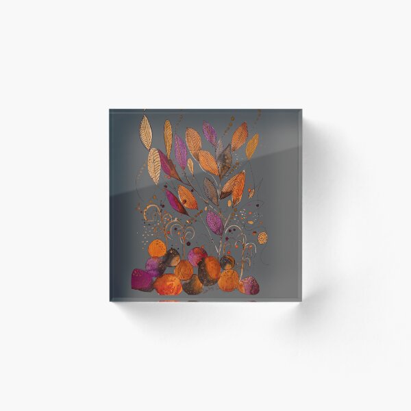 Aperçu de l'œuvre Roches et feuilles sur gris créée et vendue par Debrafarrellart.