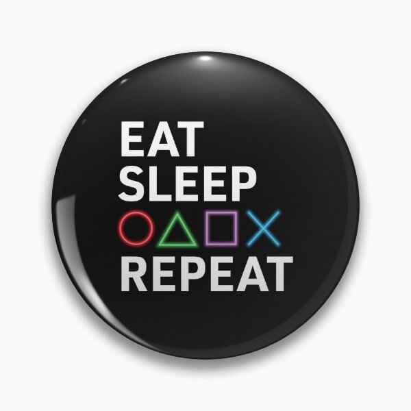 Item preview, Eat, Sleep, Game, Repeat (Black) designed and sold by Avesix-.