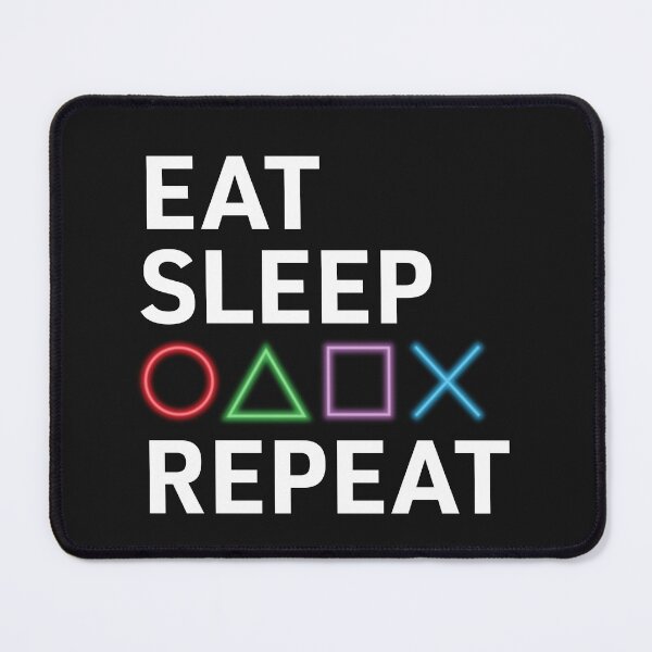 Item preview, Eat, Sleep, Game, Repeat (Black) designed and sold by Avesix-.