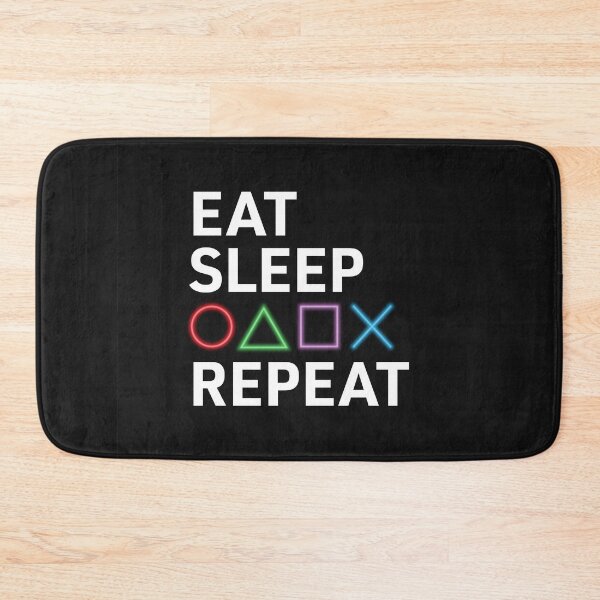 Item preview, Eat, Sleep, Game, Repeat (Black) designed and sold by Avesix-.
