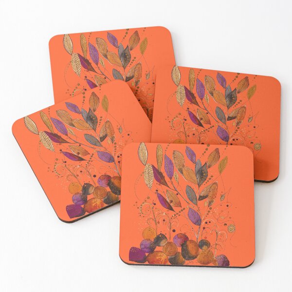 Item preview, Rocks and Leaves on Orange designed and sold by Debrafarrellart.