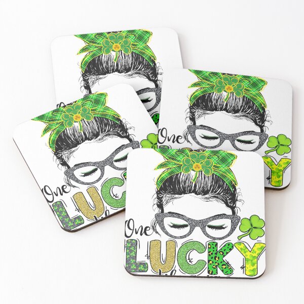 Item preview, Shamrock One Lucky Librarian Messy Bun Funny St Patricks Day designed and sold by JodyBoling.