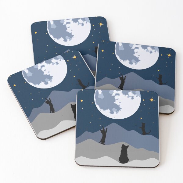 Item preview, Three Cats and the Moon designed and sold by Owlies-Barn.