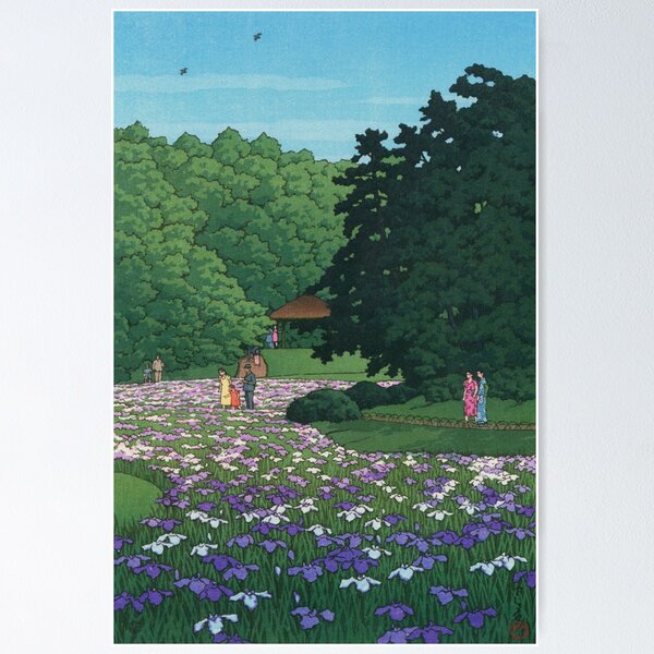 Item preview, Iris garden at Meiji Shrine by Kawase Hasui designed and sold by Takeda-art.