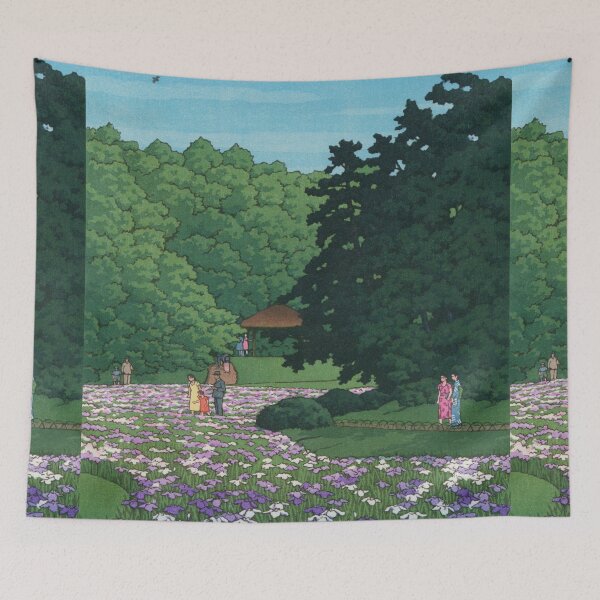 Item preview, Iris garden at Meiji Shrine by Kawase Hasui designed and sold by Takeda-art.
