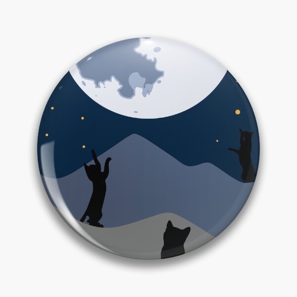 Item preview, Three Cats and the Moon designed and sold by Owlies-Barn.