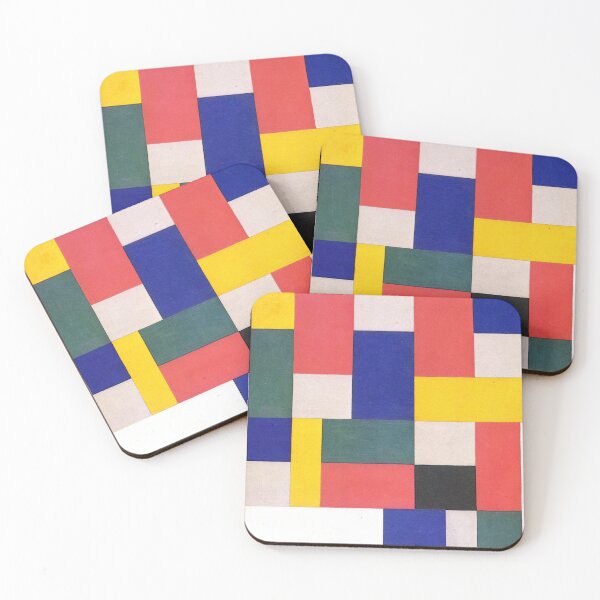 Item preview, Abstract colored grid- composition by Theo Van Doesburg designed and sold by Byfab.