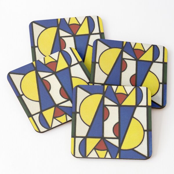 Item preview, Abstract colored grid- composition by Theo Van Doesburg designed and sold by Byfab.