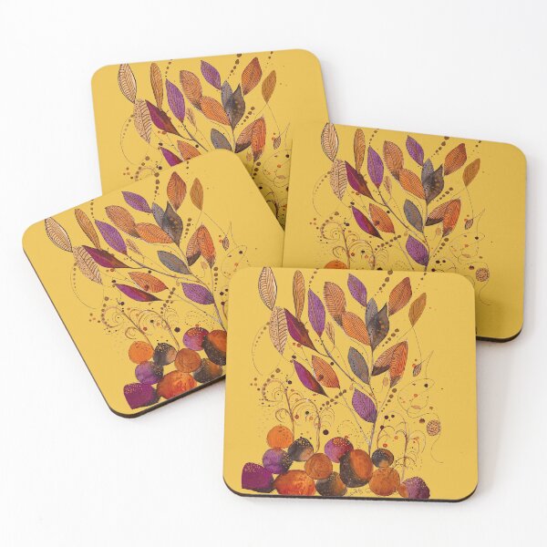 Item preview, Rocks and Leaves on Yellow designed and sold by Debrafarrellart.