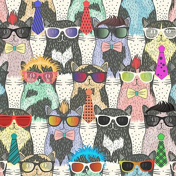 Artwork thumbnail, Cool Cats Pattern by Teecha