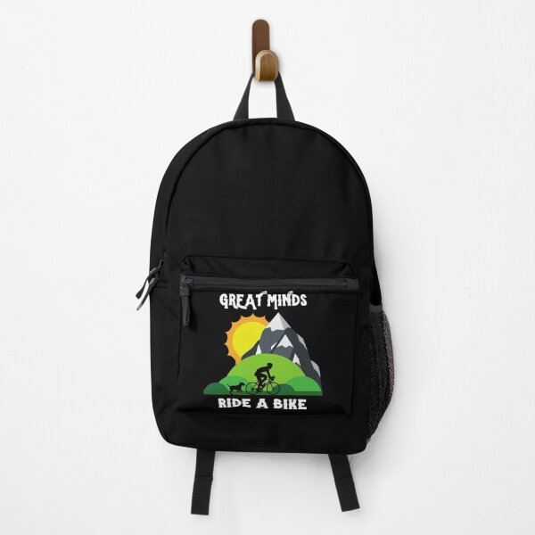 Item preview, Great Minds Ride A Bike - Mountain Biker and Dog Landscape Text designed and sold by andrei49387.