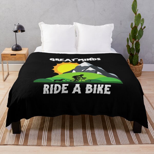 Item preview, Great Minds Ride A Bike - Mountain Biker and Dog Landscape Text designed and sold by andrei49387.