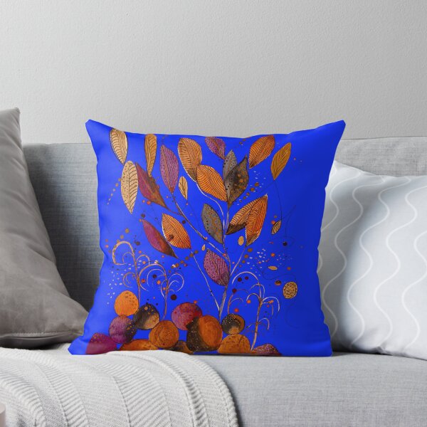 Artikelvorschau, Felsen und Blätter auf Blau entworfen und verkauft von Debrafarrellart.