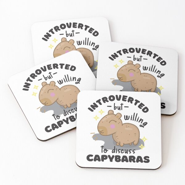 Item preview, Funny, Cute and Kawaii Introverted But Willing To Discuss Capybaras Design and Illustrations designed and sold by NightGleam.