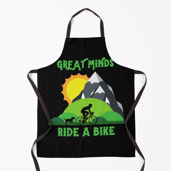 Item preview, Great Minds Ride A Bike - Mountain Biker and Dog Landscape Text Green designed and sold by andrei49387.