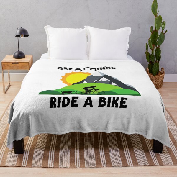 Item preview, Great Minds Ride A Bike - Mountain Biker and Dog Landscape Text Black designed and sold by andrei49387.
