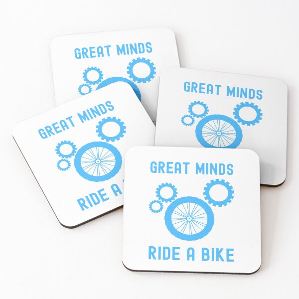 Item preview, Great Minds Ride A Bike - Blue Gears and Bicycle Wheel designed and sold by andrei49387.