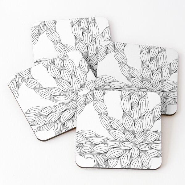 Item preview, Lineart Abstract Floral Pattern designed and sold by ToySenTrends.