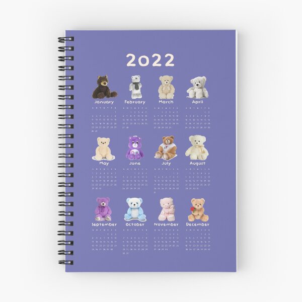 Item preview, 2022 Fluffy bears calendar, Pantone 2022 color designed and sold by SerenaChoe.