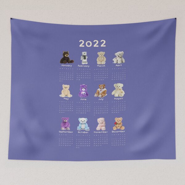 Item preview, 2022 Fluffy bears calendar, Pantone 2022 color designed and sold by SerenaChoe.