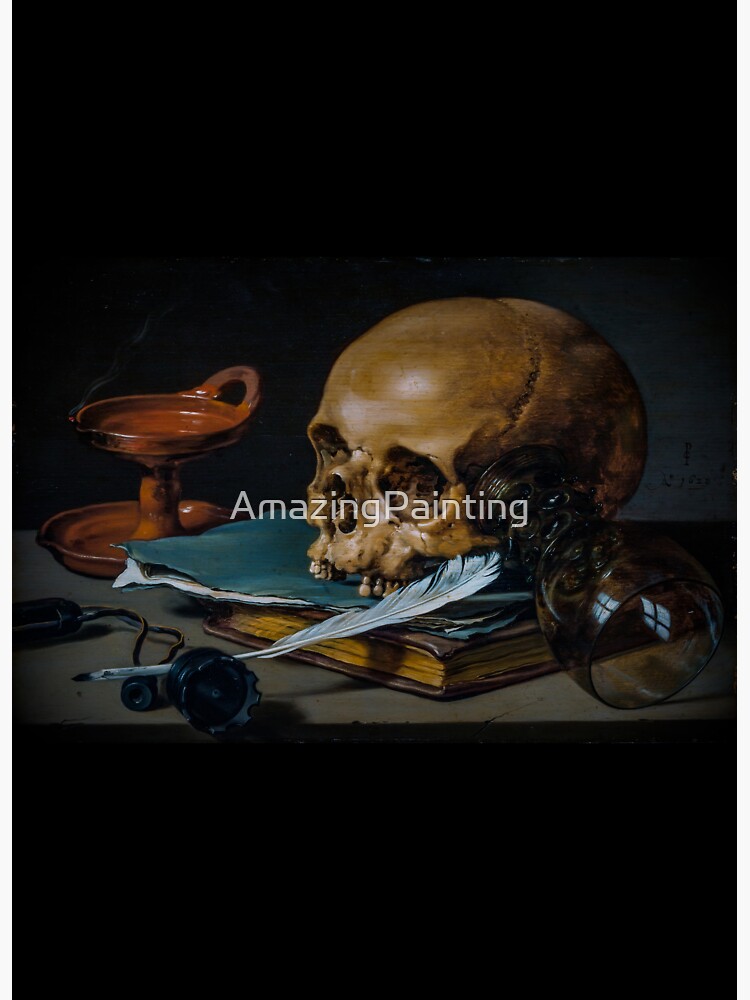 "Pieter Claesz: Still Life with a Skull and a Writing Quill" Sticker