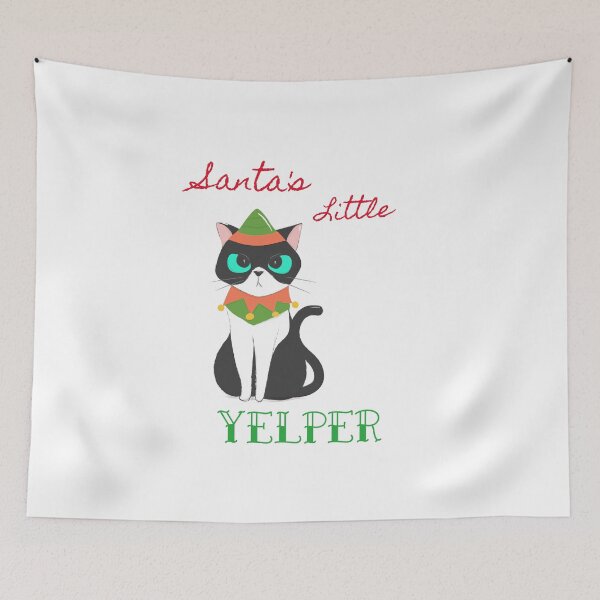 Item preview, Santa's Little Yelper (Santa's Little Helper) Christmas Grumpy Cat Elf designed and sold by LoveofDog.