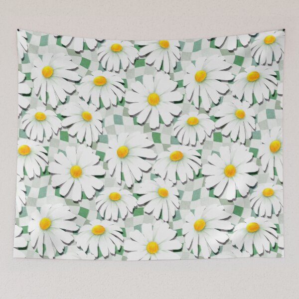 Item preview, Trippy Daisy Checkerboard - pistachio green designed and sold by Perrin Le Feuvre.