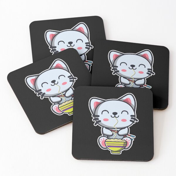 Item preview, Cute Japanese Cat Eating Ramen Noodle Kawaii Cat for kids graphic designed and sold by theodoros20.