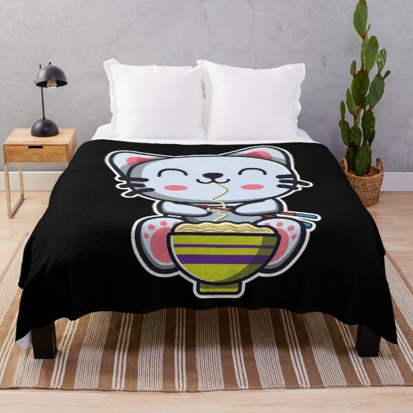 Item preview, Cute Japanese Cat Eating Ramen Noodle Kawaii Cat for kids graphic designed and sold by theodoros20.