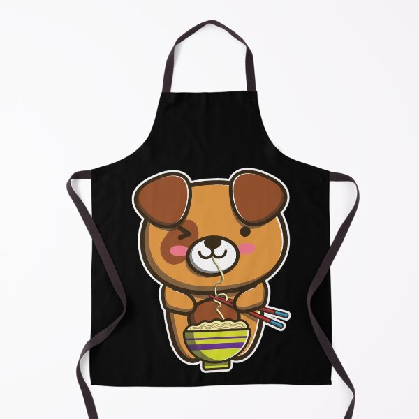 Item preview, Cute Japanese Dog Eating Ramen Noodle Kawaii Dog for kids print designed and sold by theodoros20.