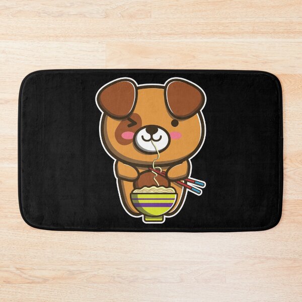 Item preview, Cute Japanese Dog Eating Ramen Noodle Kawaii Dog for kids print designed and sold by theodoros20.