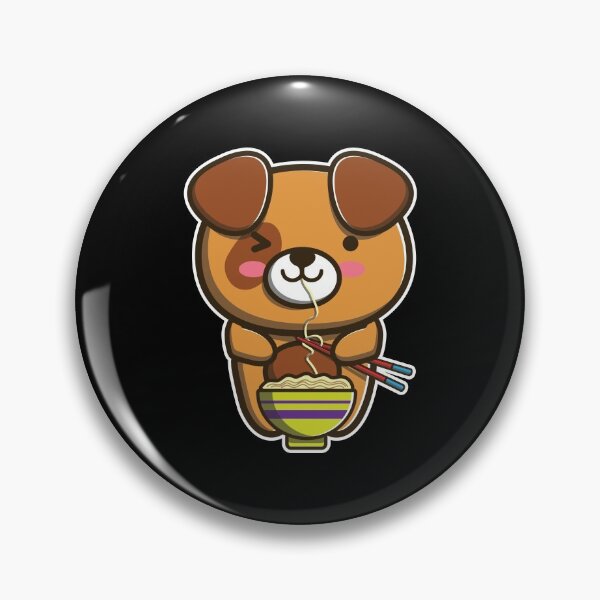 Item preview, Cute Japanese Dog Eating Ramen Noodle Kawaii Dog for kids print designed and sold by theodoros20.