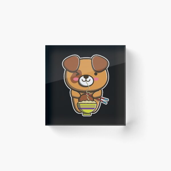 Item preview, Cute Japanese Dog Eating Ramen Noodle Kawaii Dog for kids print designed and sold by theodoros20.