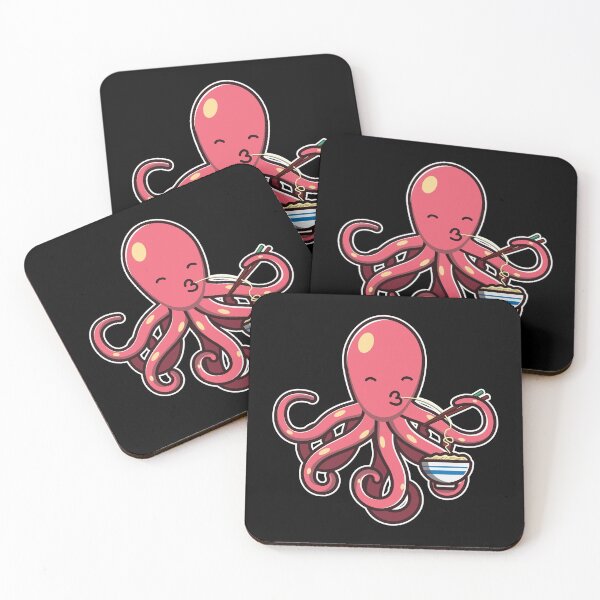 Item preview, Cute Octopus Eating Ramen Noodle Kawaii Octopus for kids print designed and sold by theodoros20.