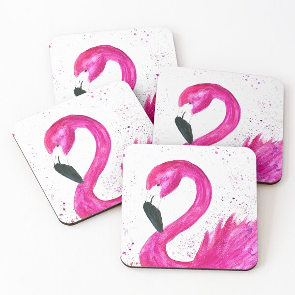 Item preview, Pink Flamingo bird watercolor summer Beach tropical cute designed and sold by Monika Howarth.