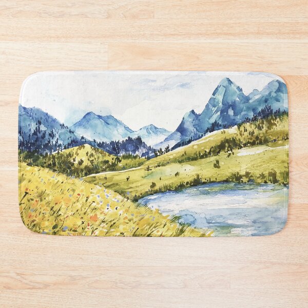 Item preview, Beautiful Watercolor Mountains Landscape designed and sold by Vector Scout Lab.