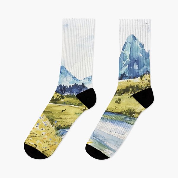 Item preview, Beautiful Watercolor Mountains Landscape designed and sold by Vector Scout Lab.