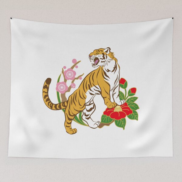 Item preview, Tiger with Camelia flower designed and sold by AHthatIsNice.