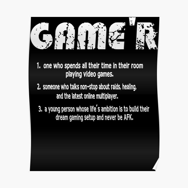 "Gamer Funny Gamer Definition Video Games Gaming Teen Boys" Poster for Sale by QuellomoonColle