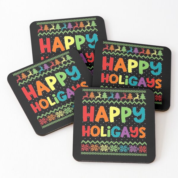 Item preview, Gay Christmas Funny LGBT Happy Holigays Ugly Rainbow Party designed and sold by QuteezArt.