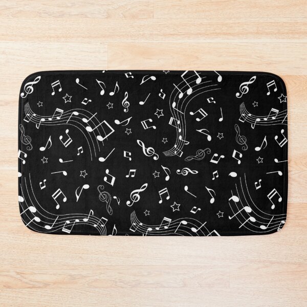 Item preview, Music Notes White on Black  designed and sold by shantilovesart.