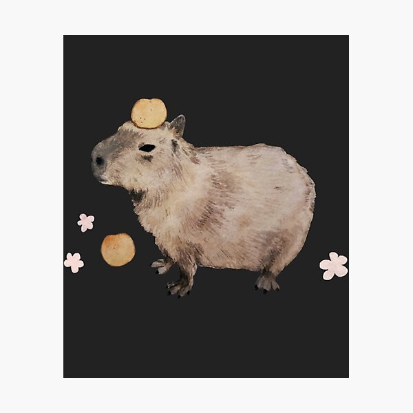 Cute capybara art, illustration seamless pattern Photographic