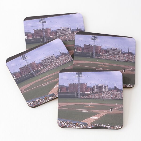 Item preview, Crosley Field, Redland Field, Cinncinnati Baseball Stadium, old ballparks, old stadiums, outfield bleachers, baseball, umpire, fielders, bases, bats, foul territory designed and sold by Nostrathomas66.